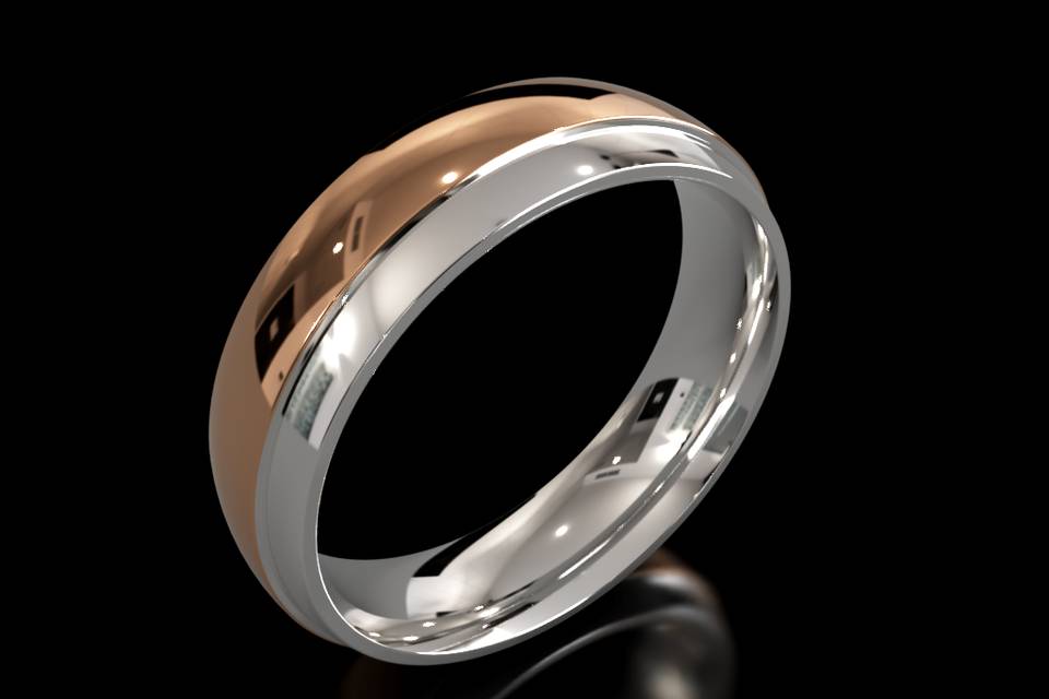 2 Colour Designer Wedding Ring