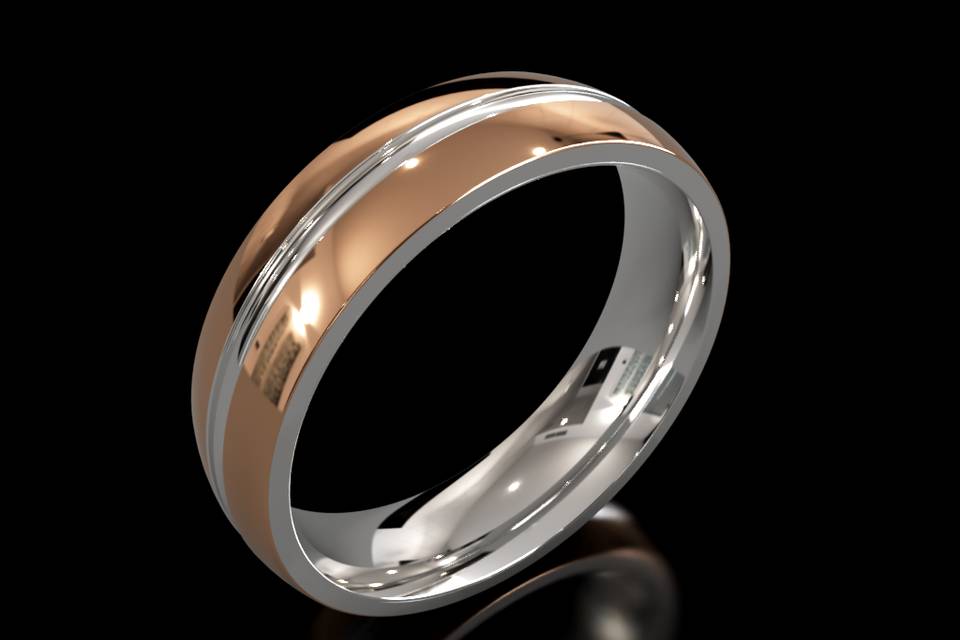 2 Colour Designer Wedding Ring