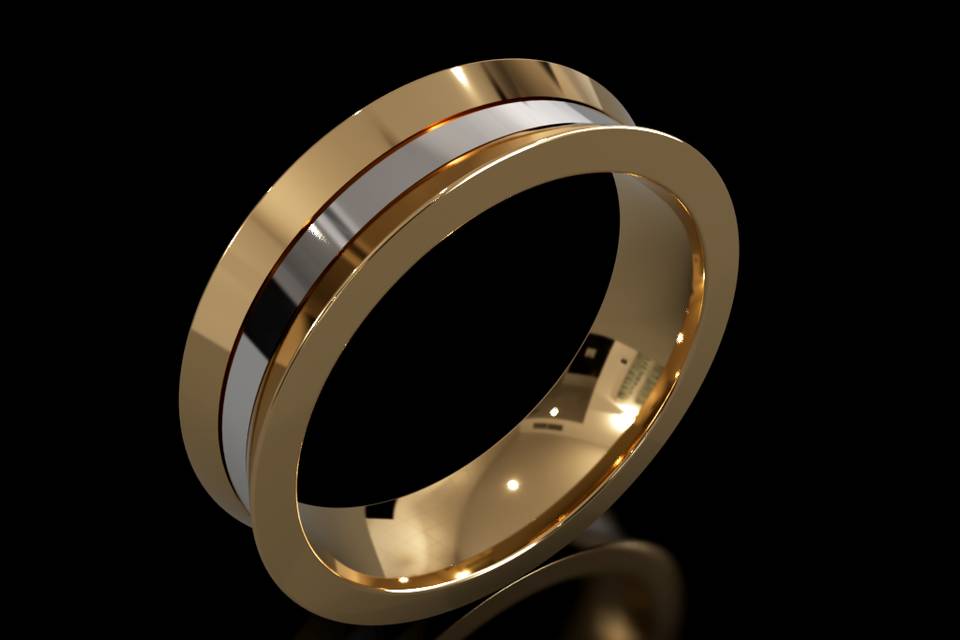 2 Colour Designer Wedding Ring