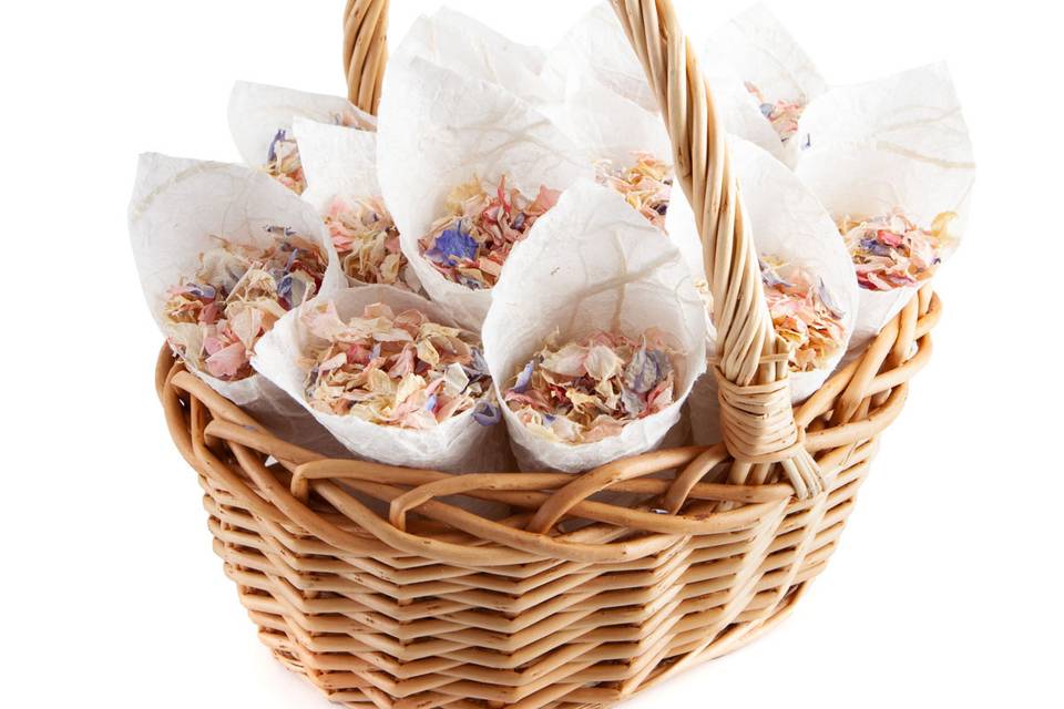 A basket of petal confetti