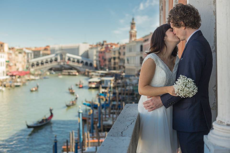 Just married on grand canal