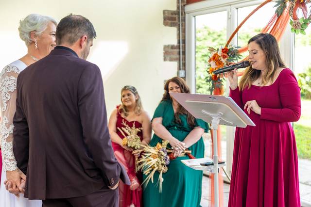 bride and groom at marriage ceremony