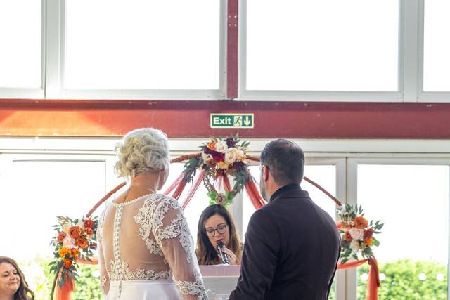 bride and groom exchanging vows