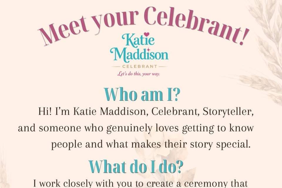 Meet your Celebrant