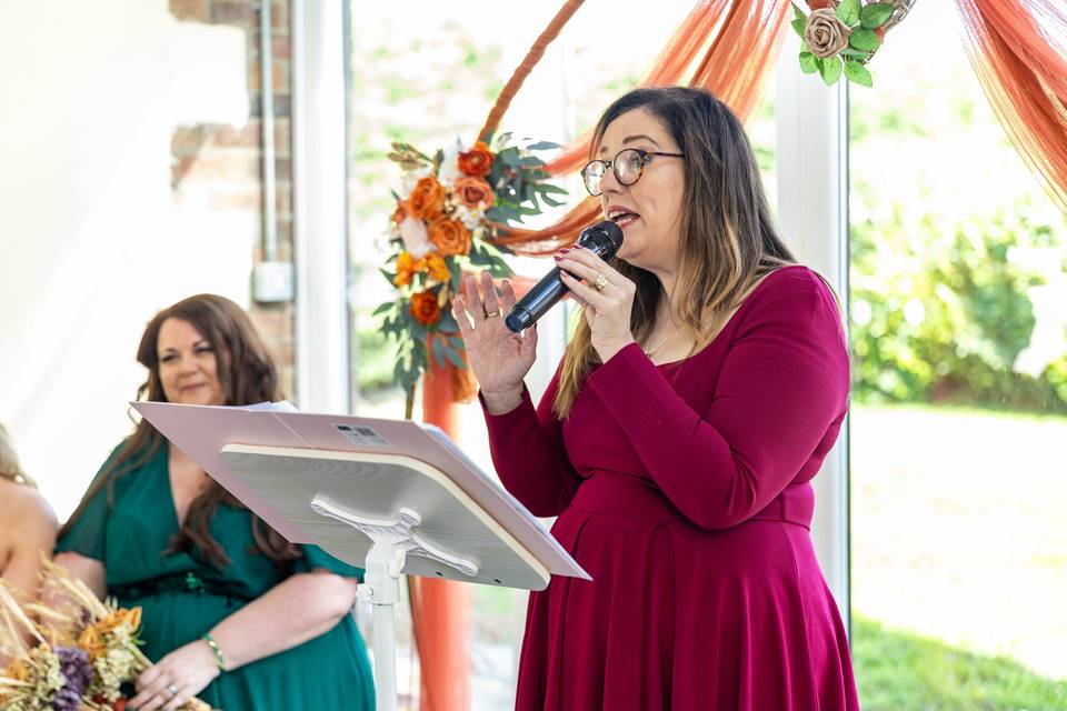 wedding singer performing at service