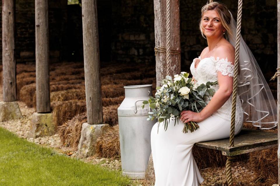 Bride on swing