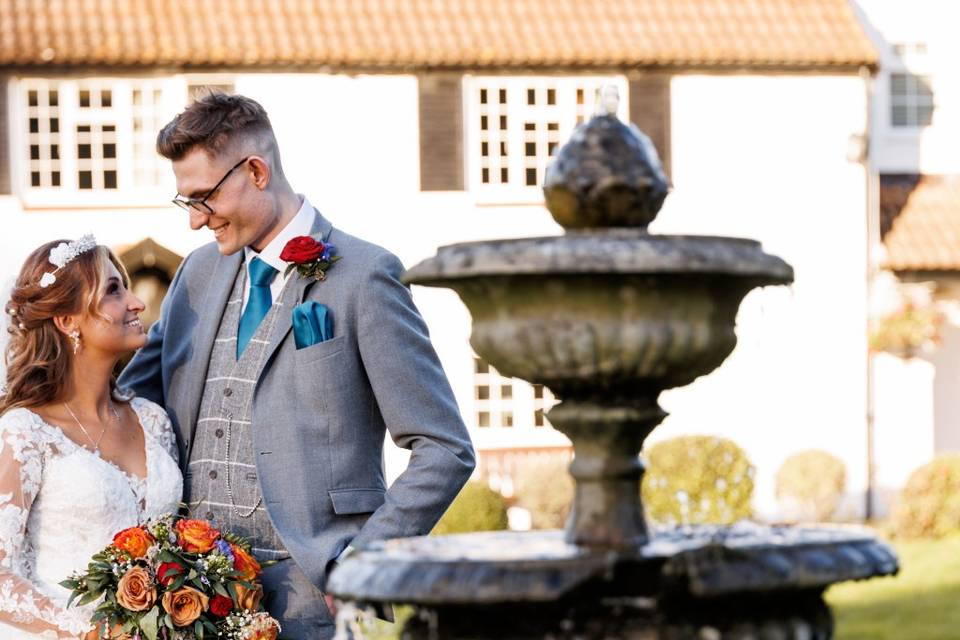 By the fountain
