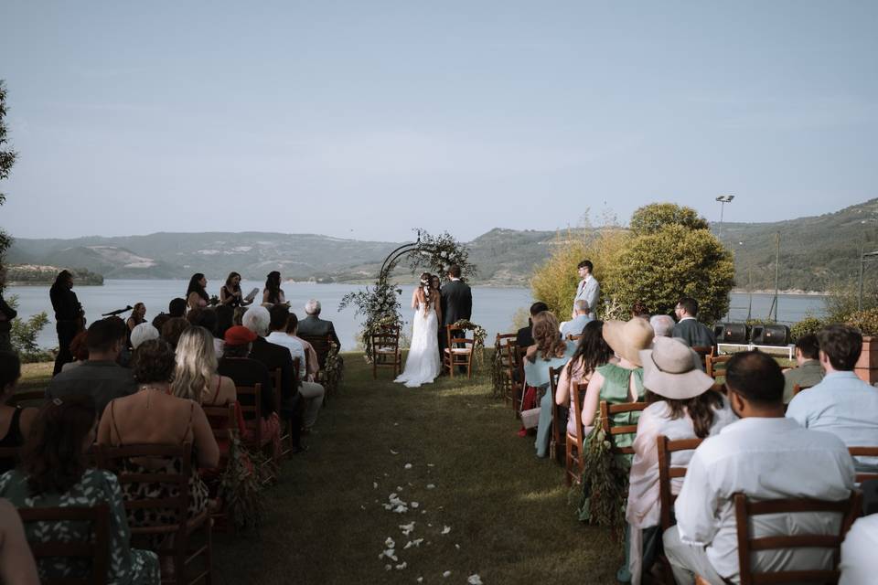 Lake wedding ceremony