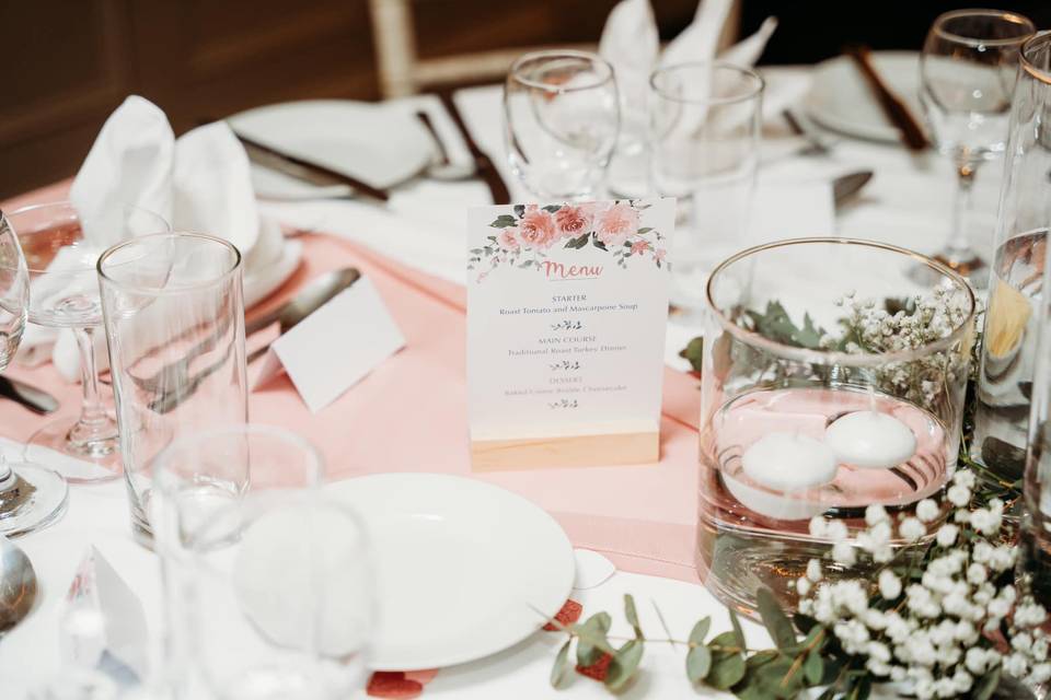 Floral Table Menu