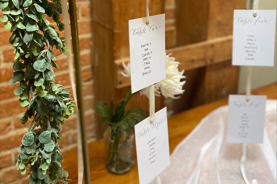 Hanging Table Plan