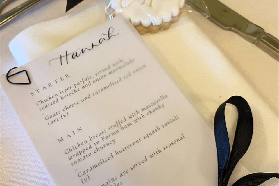 Wedding Menu