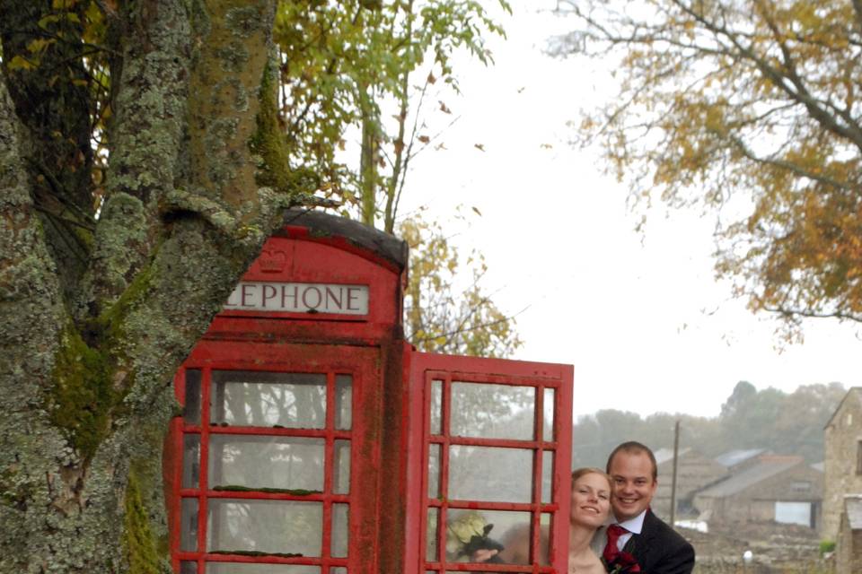 The Simonstone sign and phone box