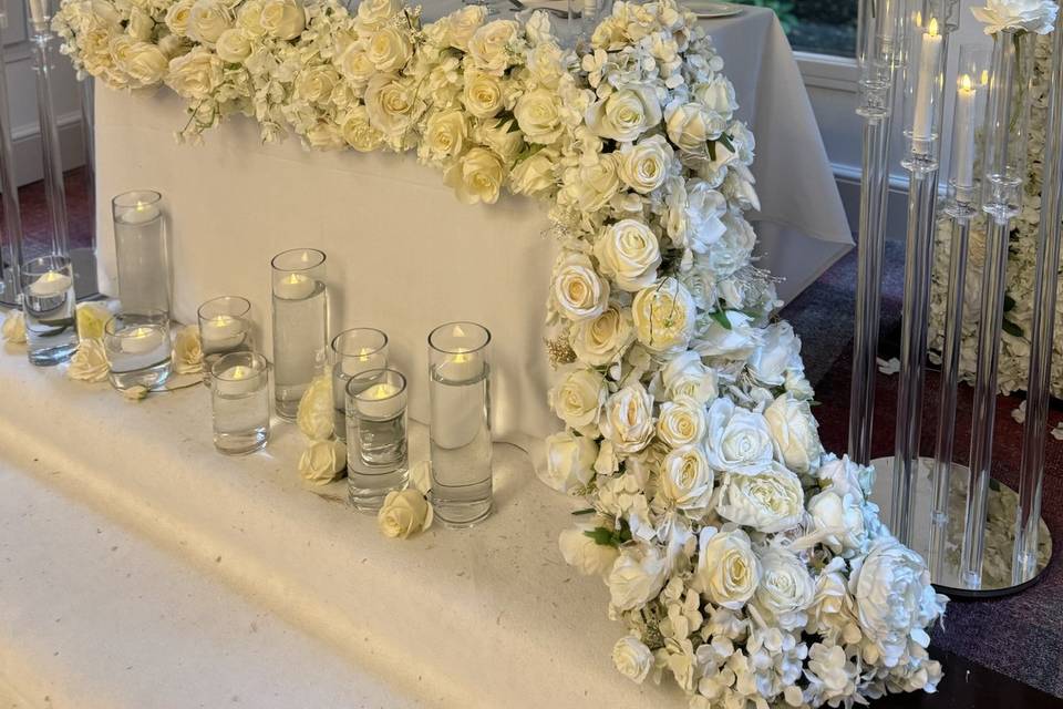 White floral sweetheart table