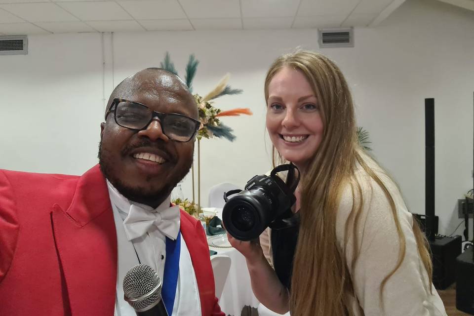 With a wedding videographer
