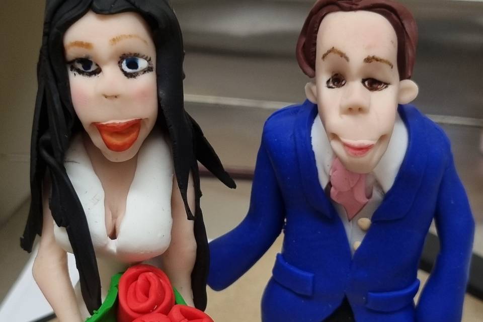 Bride and groom cake topper.