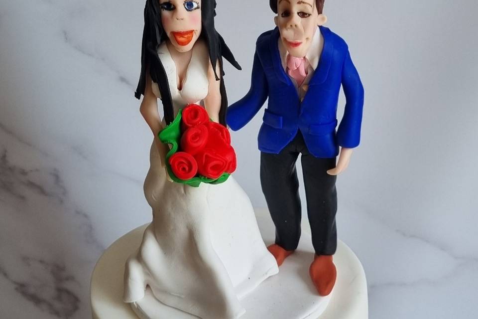 Bride and groom cake topper