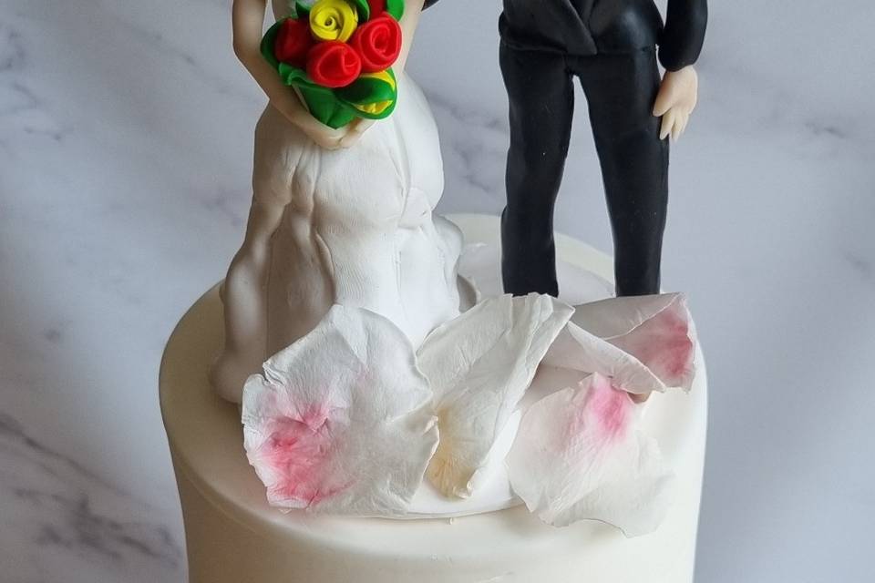 Bride and groom cake topper