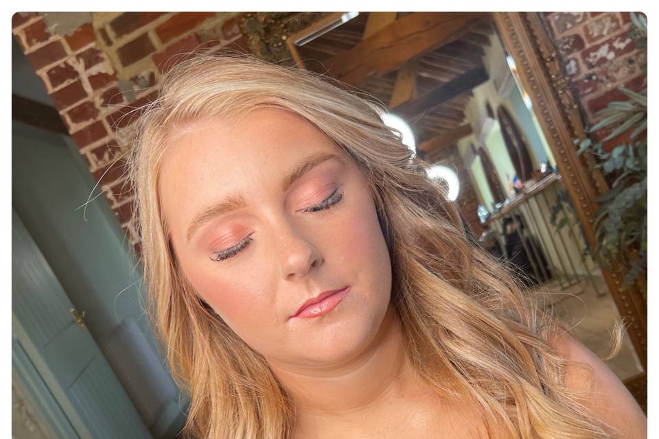 Bridesmaid closed eye