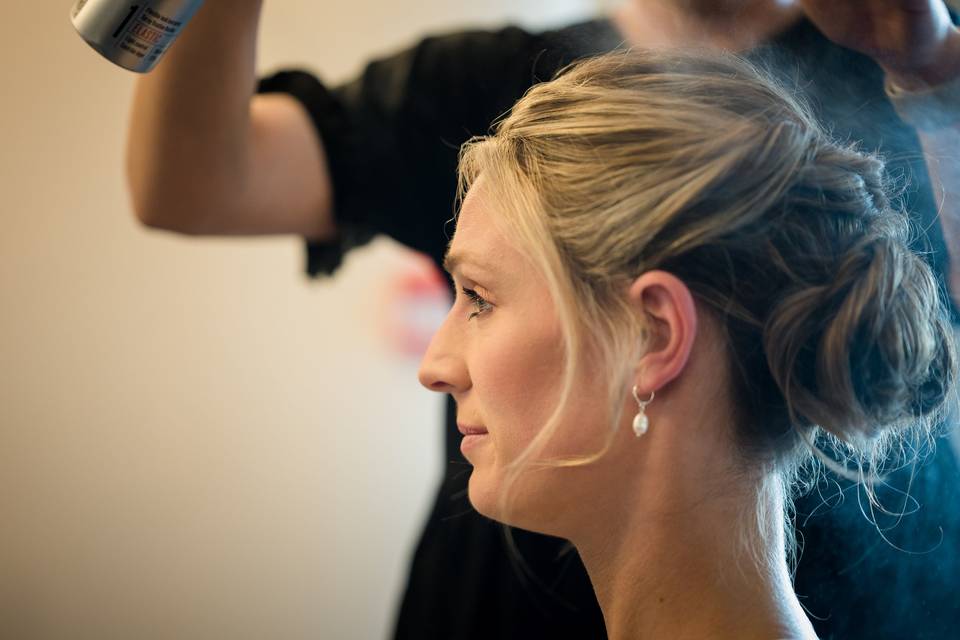 Bridesmaid hairstyling