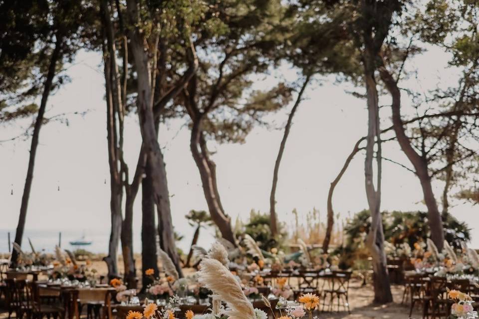 Reception lunch on the sea