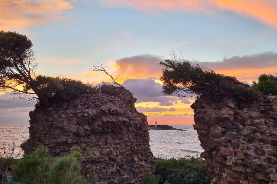 Roman ruins at Sunset