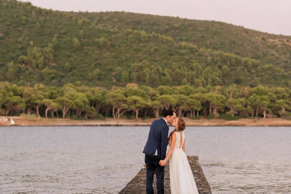 Pier of private Islet Leucosia
