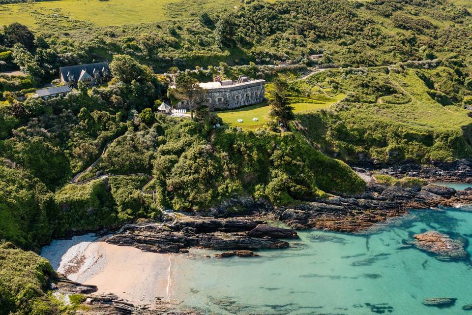 Polhawn Fort from above