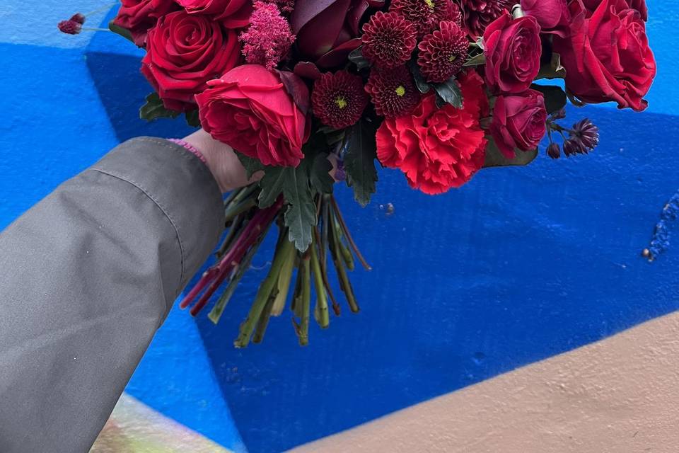 Red bridal bouquet