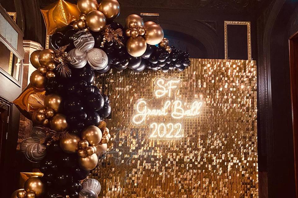 Gold sequin wall