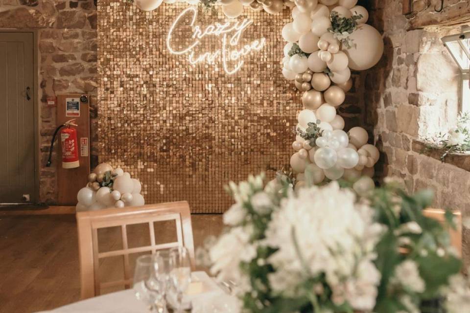 Gold sequin backdrop