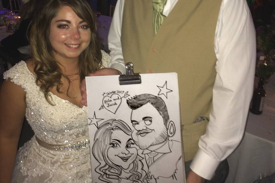 Drawing at the evening bash