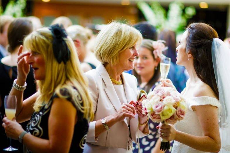 Wedding guests at the Bluebird Restaurant