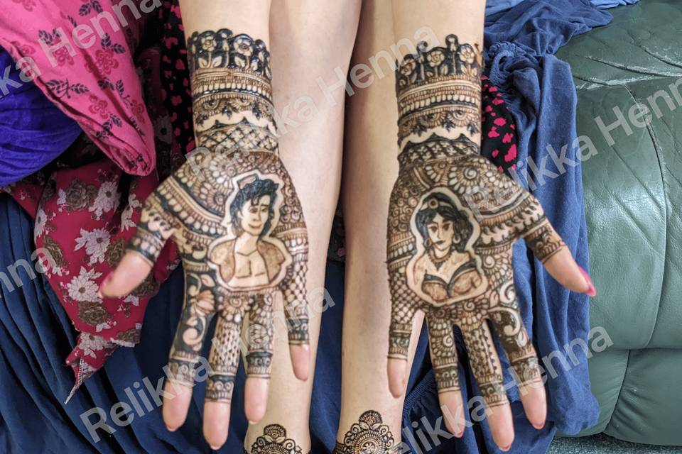Intricate bridal henna