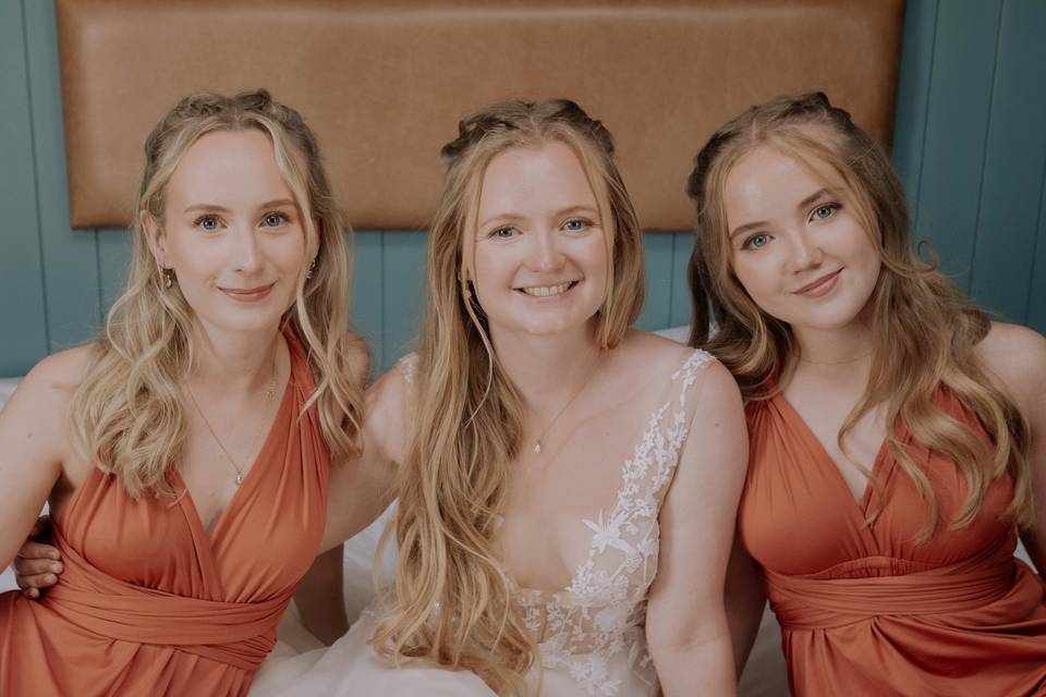 Bridal party hair and makeup