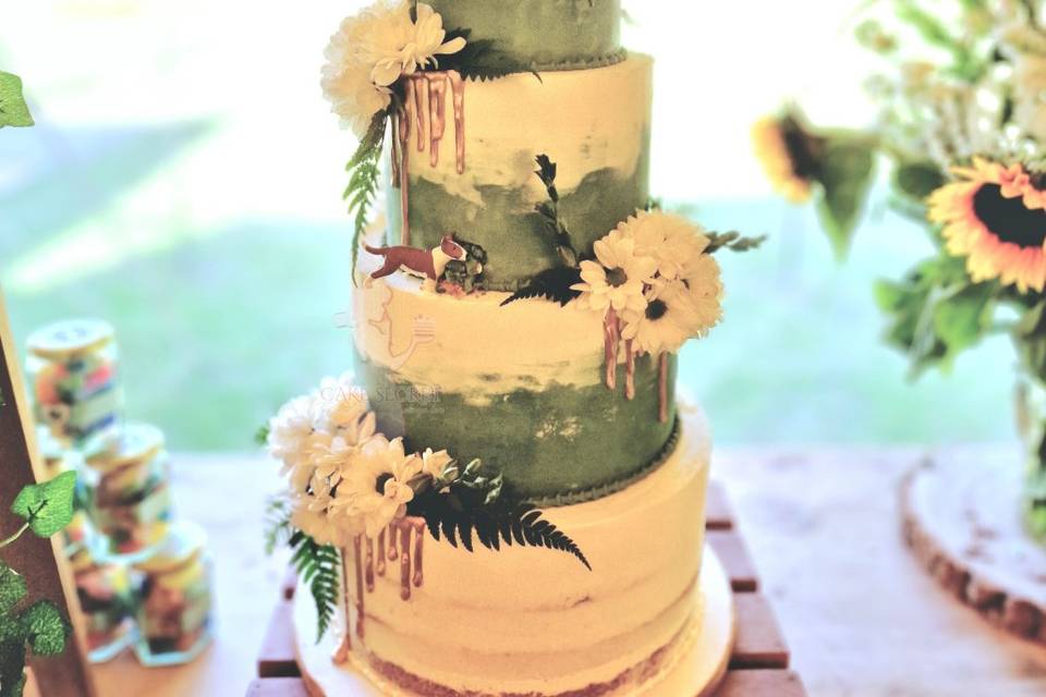 4 tier buttercream wedding cak