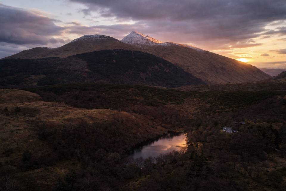 The estate at sunset