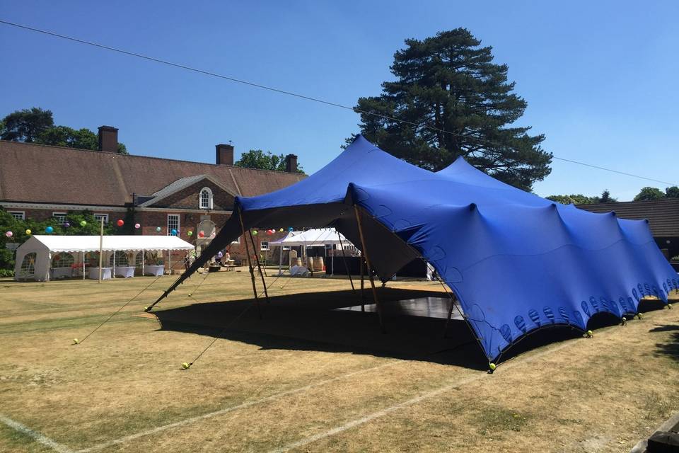 Blue stretch tent