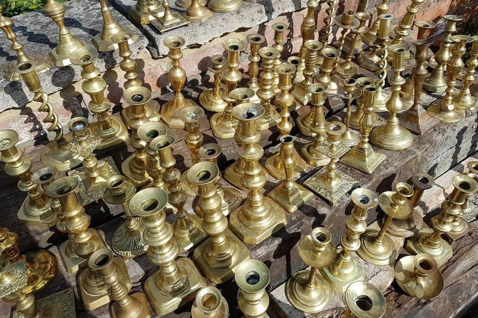 Hire brass/gold candlesticks