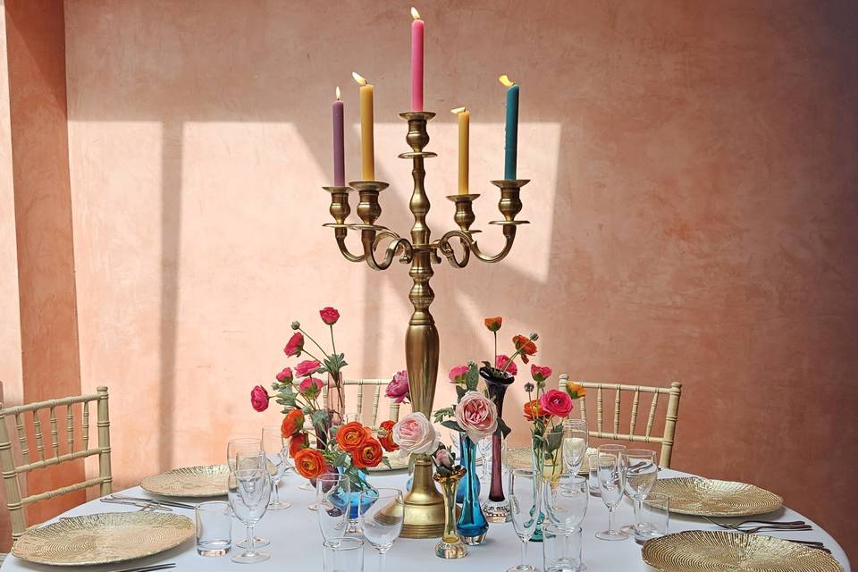 Hire gold candelabra