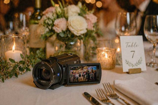 Wedding camcorder on table