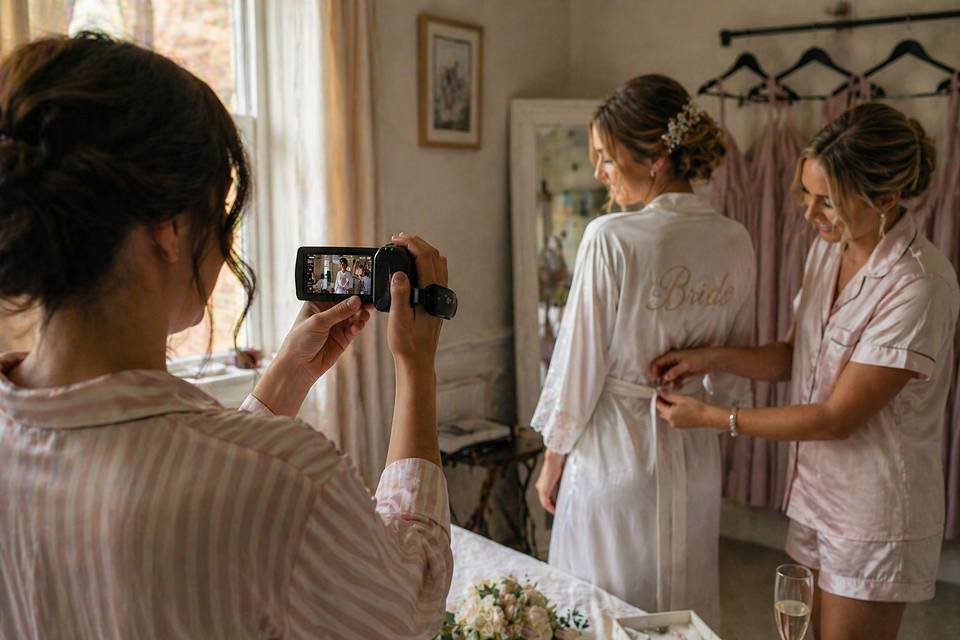 Wedding morning prep camcorder