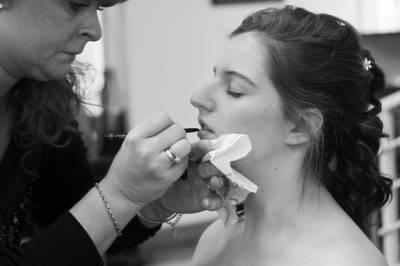 Preparing a bridesmaid