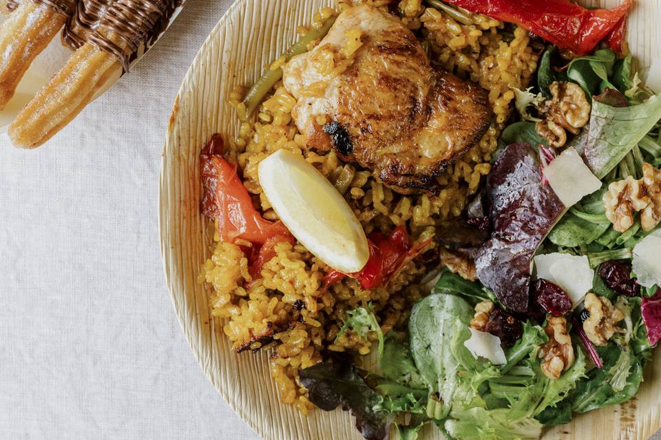 Chicken Paella & TioPepe salad