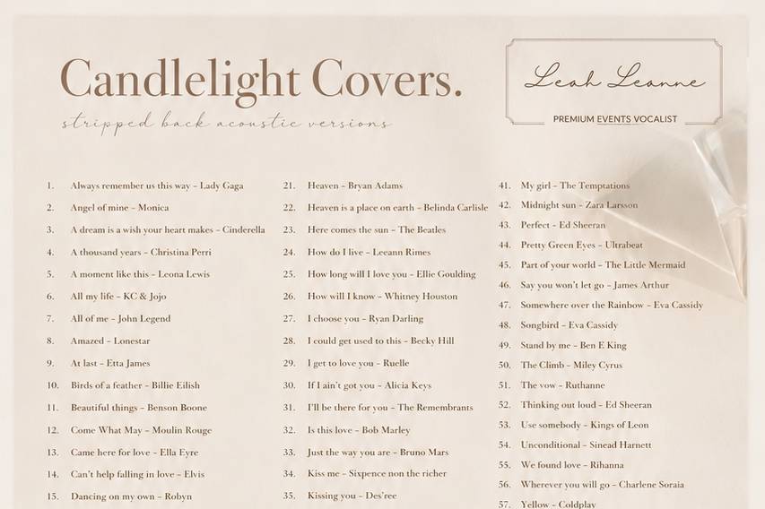 Song list