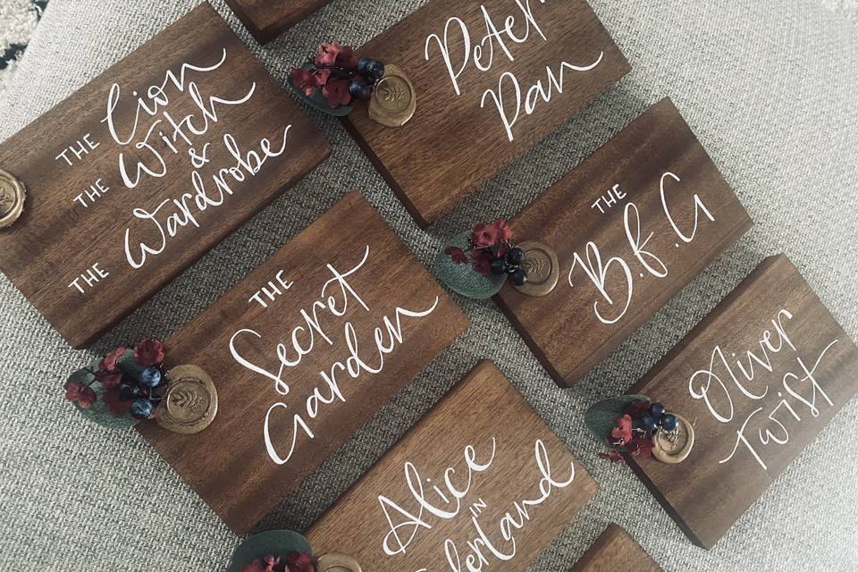 Wooden table names