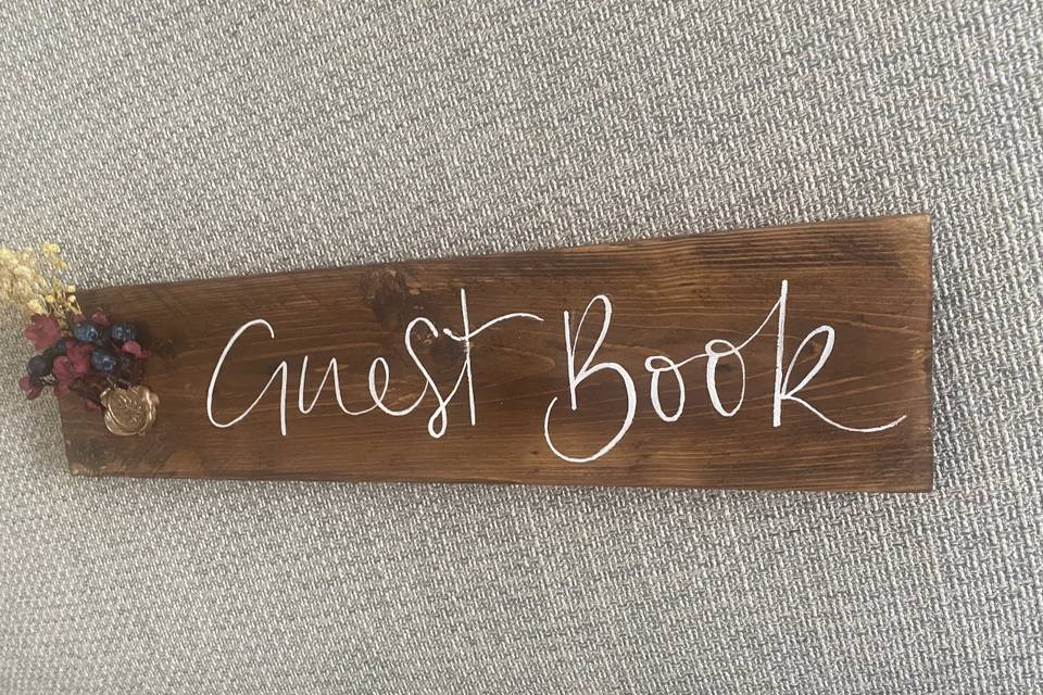 Wooden 'guest book'