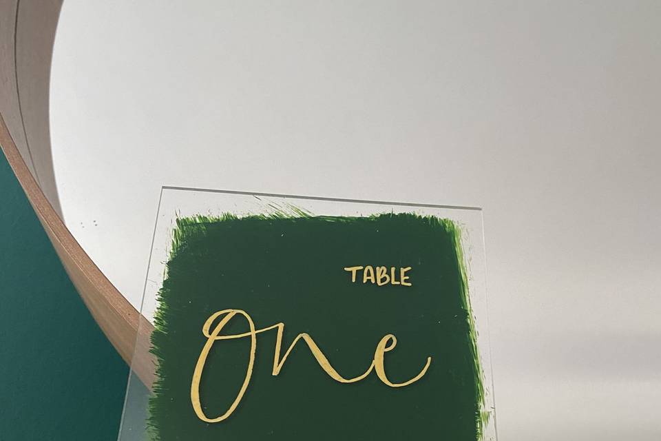 Forest green table numbers