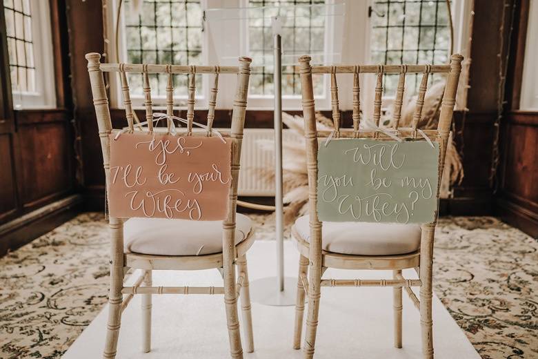 Acrylic chair sign