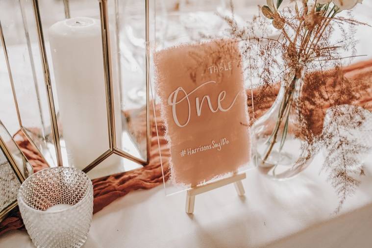 Rustic acrylic table names