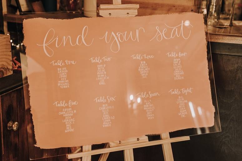 Acrylic table plan